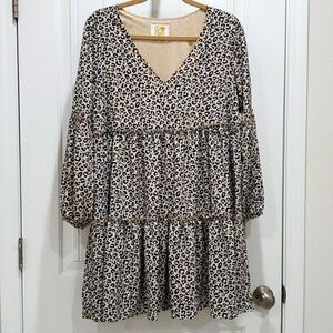 PEACE LOVE CAKE, Cheetah Print Dress, Size Small